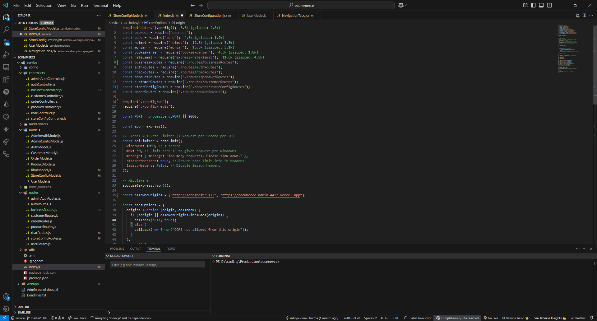 backend code